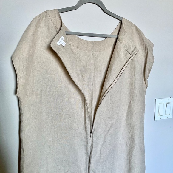 J Jill Love Linen Drop Shoulder Boat Neck Shift Dress Lagenlook Size XL Missy - Picture 7 of 11
